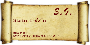 Stein Irén névjegykártya